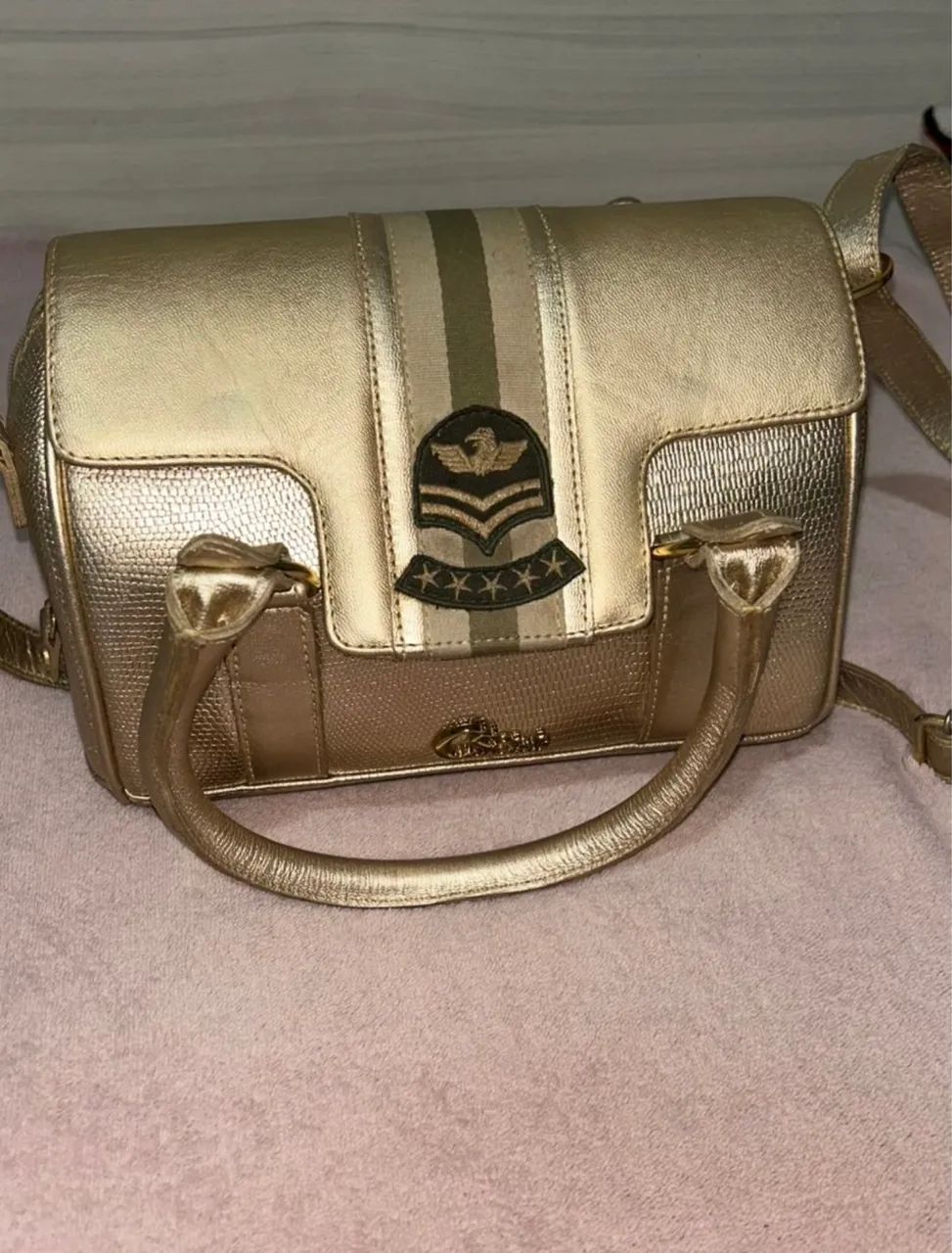 Bolsa Carmen Steffens Original Dourada | Excelente Estado - Foto 2