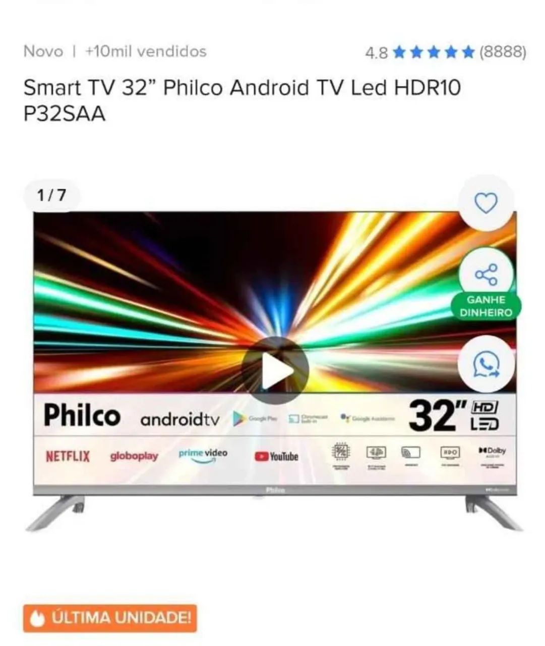 Smart TV Philco Android Led 32 polegadas - Foto 5