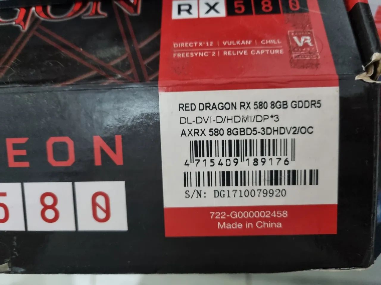 Placa de video rx 580 8gb original!!!! Com defeito!!! - Foto 3