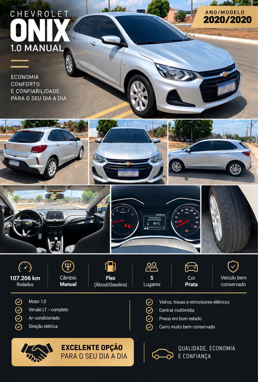 Chevrolet Onix ONIX HATCH LT 1.0 12V Flex 5p Mec. 2020