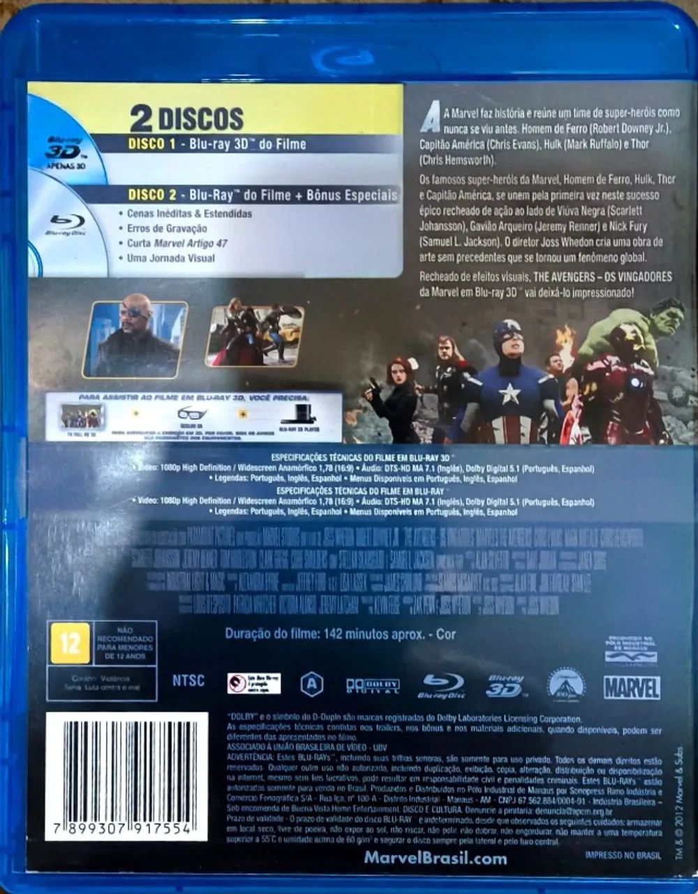 Blu-Ray Os Vingadores (Marvels The Avengers) 2d - Foto 2