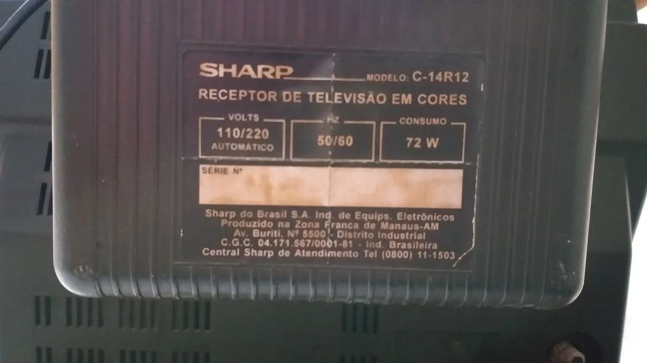 Televisão CRT 14 Polegadas Sharp De Tudo Excelente Estado Controle Remoto Av Rca Retrogame - Foto 2