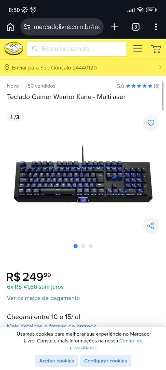 Teclado Gamer Warrior Kane - Multilaser - Foto 5