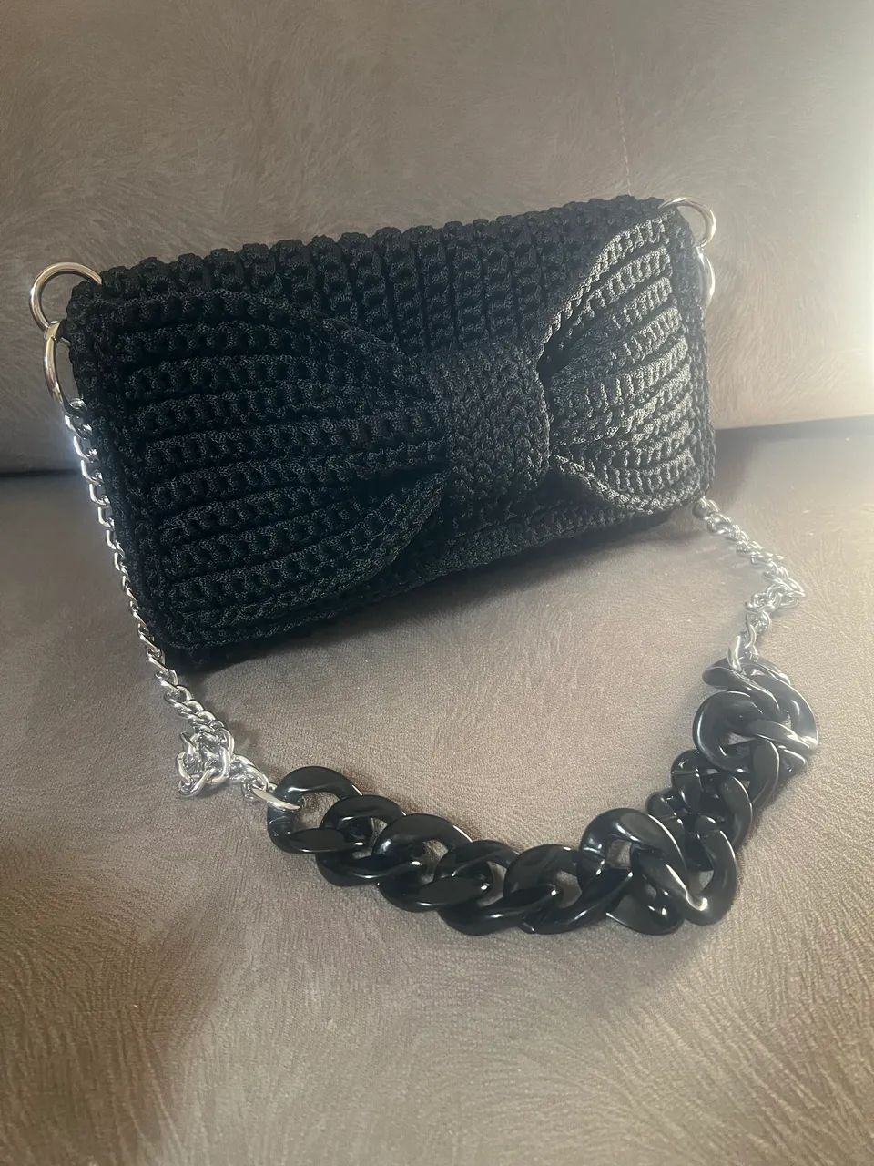 Bolsa de laço em crochê luxo  - Foto 2