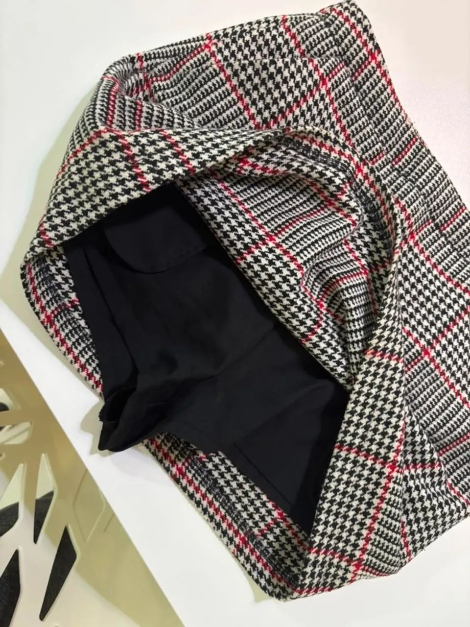 saia xadrez forever 21 tam P com short interno - Foto 3