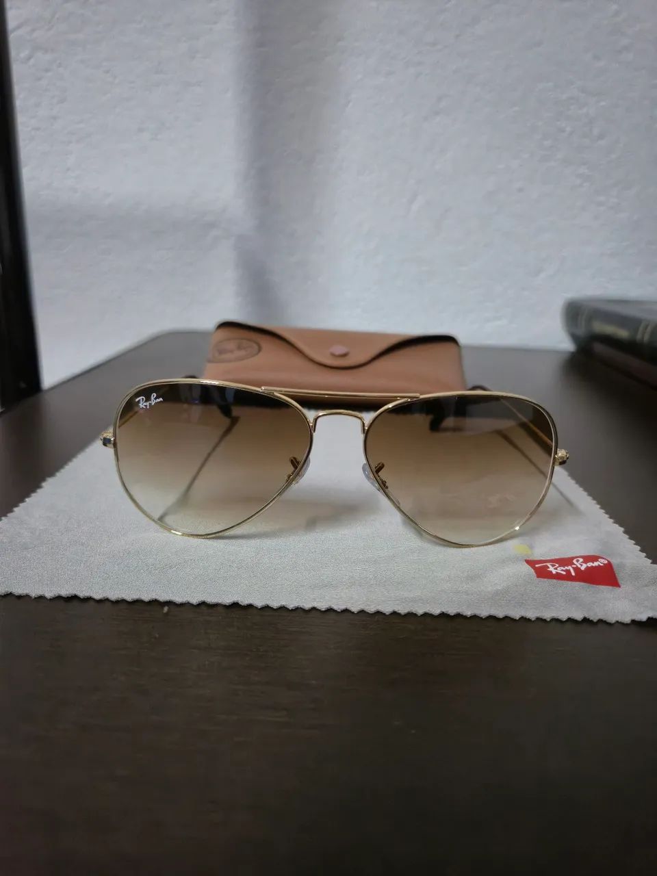 Óculos Ray-Ban Aviator Gradient Ouro/marrom - Foto 2