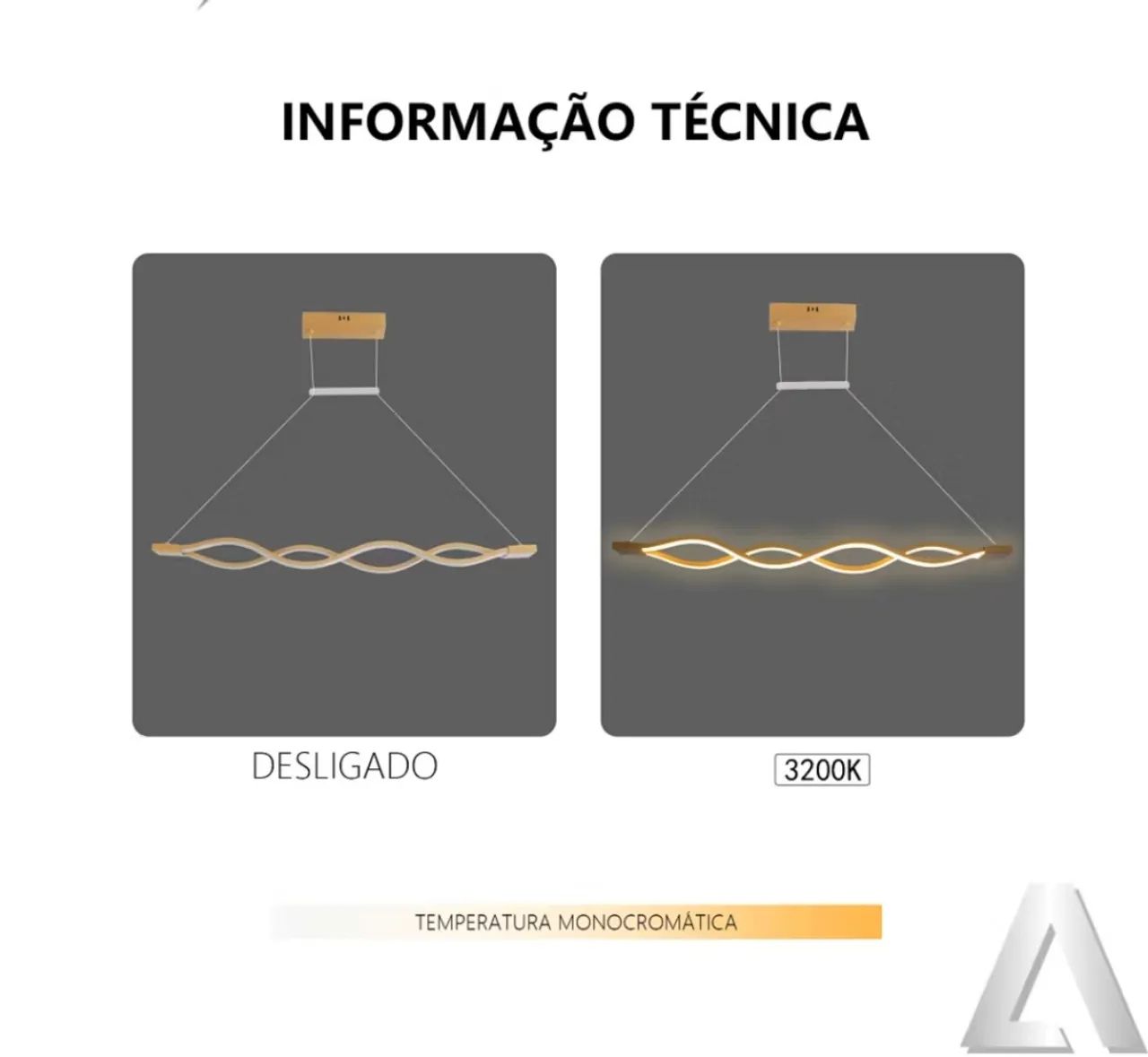 Lustre Infinito Dourado - Foto 4