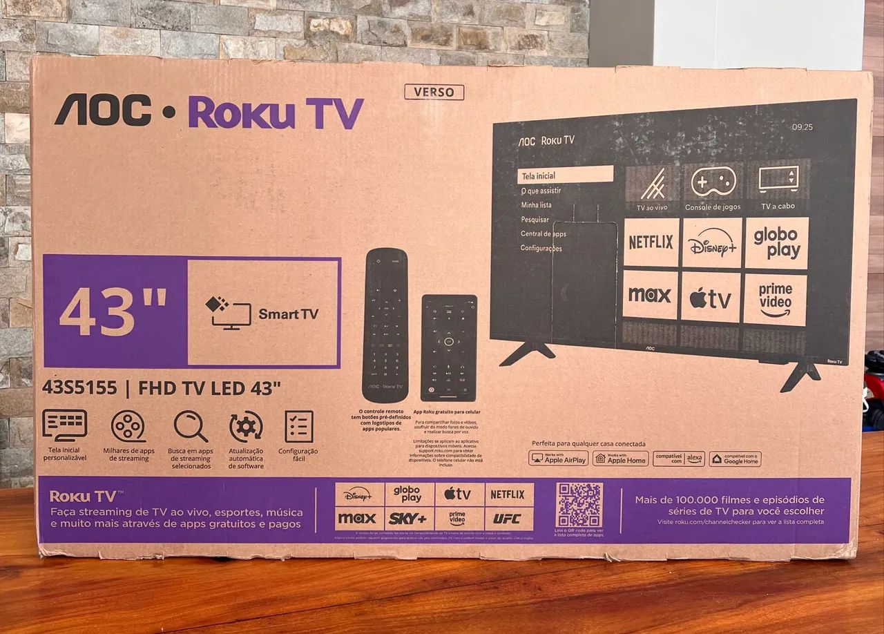 Smart TV AOC 43? Roku Full HD Lacrada + NF