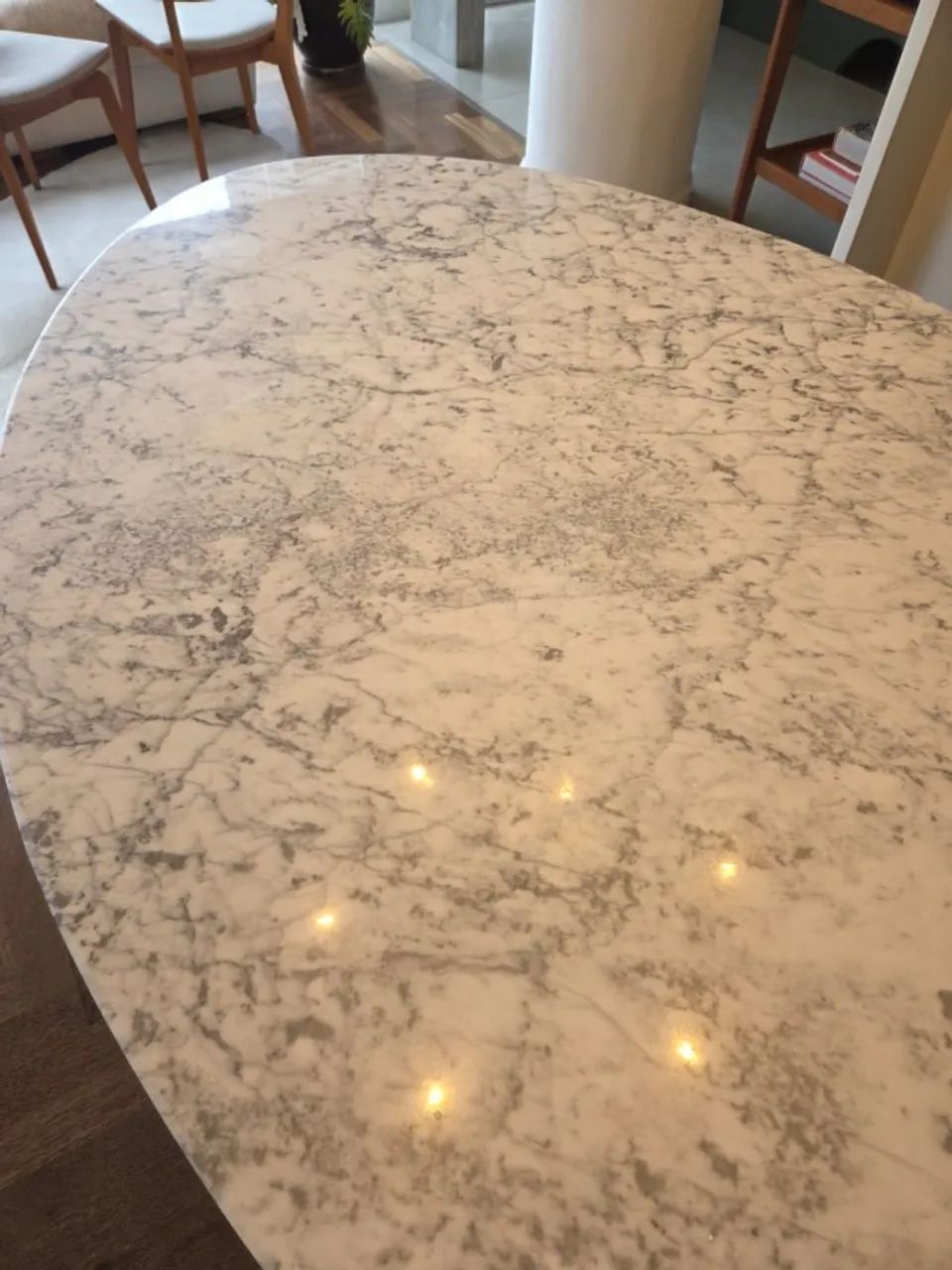 Mesa Saarinen Oval  | Lemare | Mármore Carrara - Foto 5