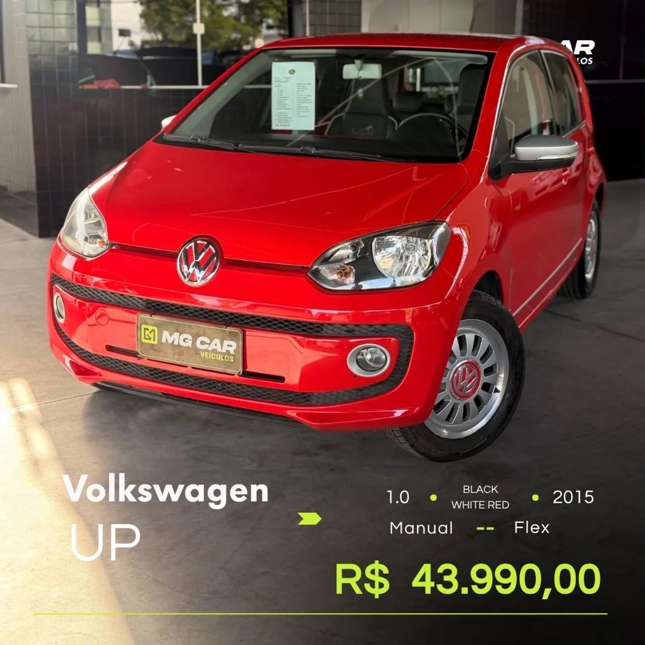 Volkswagen Up! up! black/white/red I MOTION 1.0 Flex 5p 2015