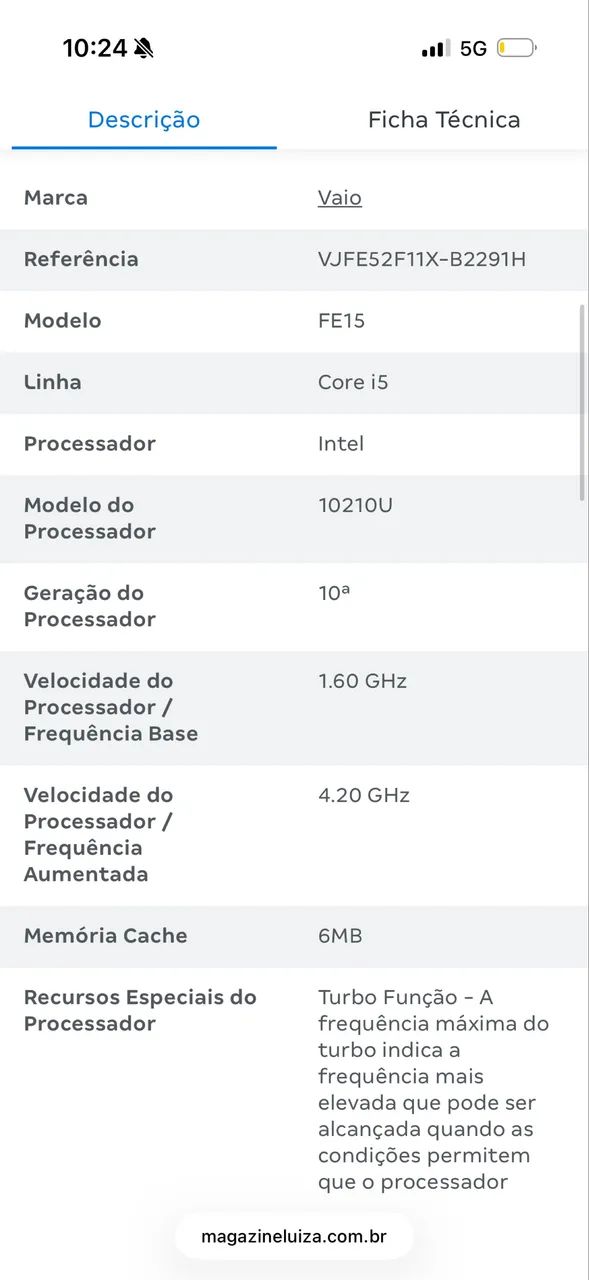 Notebook Vaio FE15 Intel Core i5 8GB 512GB + SSD 15,6? Full HD Windows 11 - Foto 5