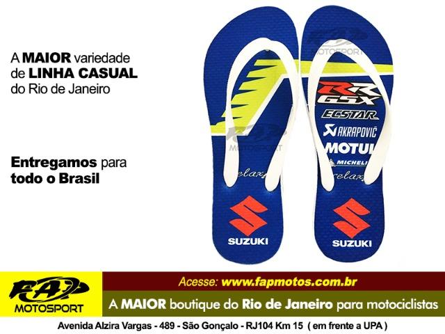Chinelo Azul Personalizado Gsx RR Azul Tira Branca