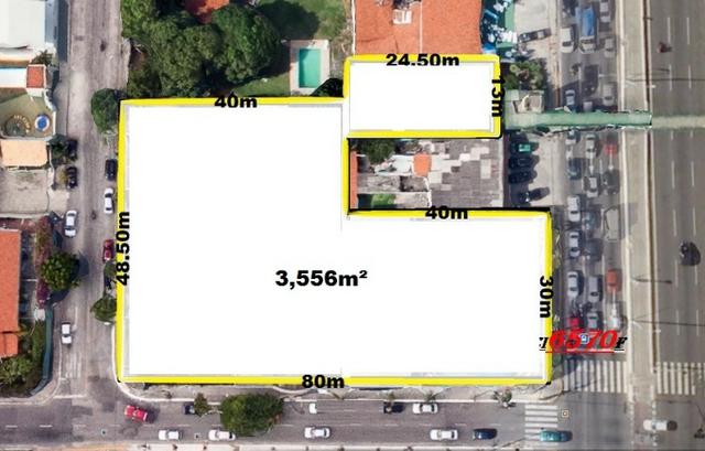 Terreno, Prédio comercial, na nascente, de esquina, 3.556m², na avenida Washington Soares