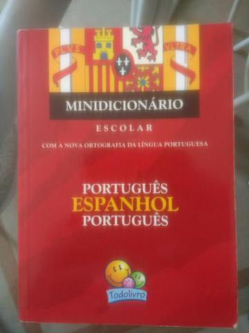 Mini dicionário Escolar Português Espanhol Português