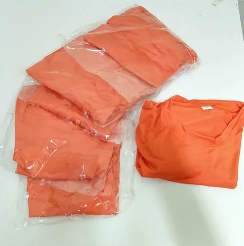 6 camisetas P novas, laranjas.