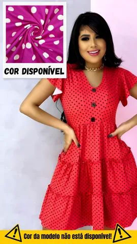 Kit 3 vestidos curtos liso estampas bolinha (Solicite nosso catálogo)  - Foto 3