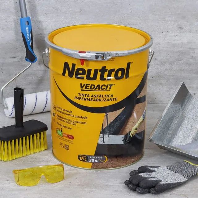 Vedacit pintura asfáltica neutrol 18LTS a base solvente tinta impermeabilizante  - Foto 4