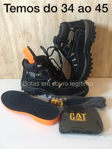 Bota Masculina Em Couro Caterpillar Reforçada E Impermeável