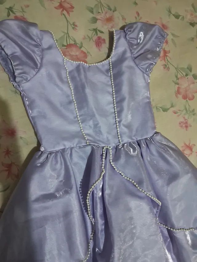 vestido de crochê princesa Sofia 