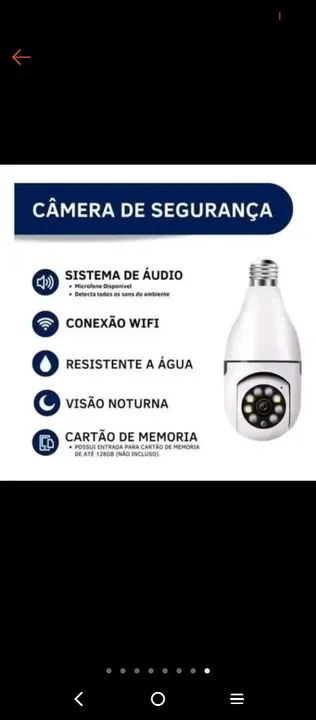 Câmeras lâmpada com led e visão noturna, acompanha cartão de memória de 64 GB - Foto 2