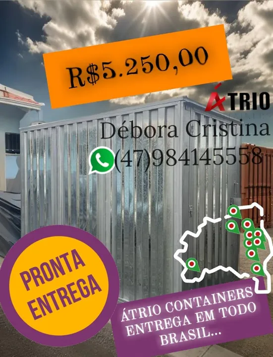 Container Chapas aço 100% 