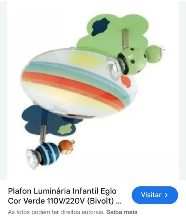 Luminária Paflon para quarto infantil