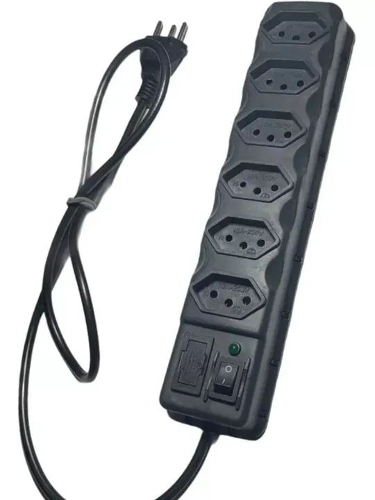 Filtro De Linha Régua 6 Tomadas Tripolar Com Fusível Bivolt - Foto 2