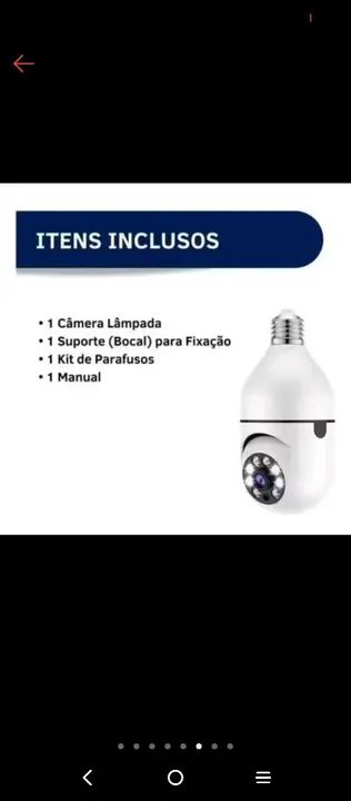 Câmeras lâmpada com led e visão noturna, acompanha cartão de memória de 64 GB - Foto 4