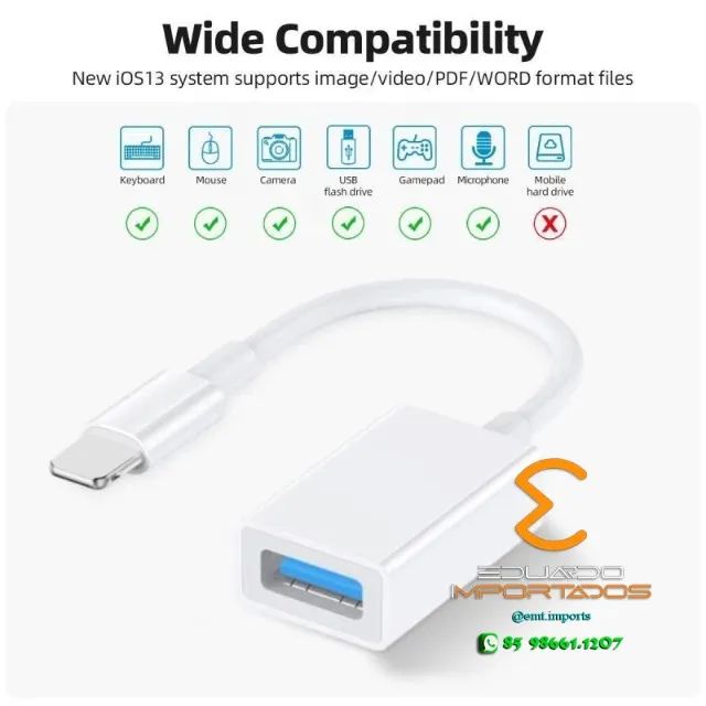 Cabo Adaptador OTG Iphone Lightning USB 3.0 - Foto 3
