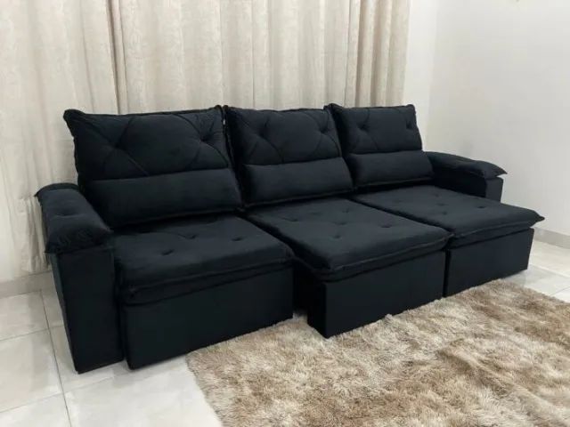 Sofá Retrátil e Reclinável 2.80m Veludão LD - Foto 4