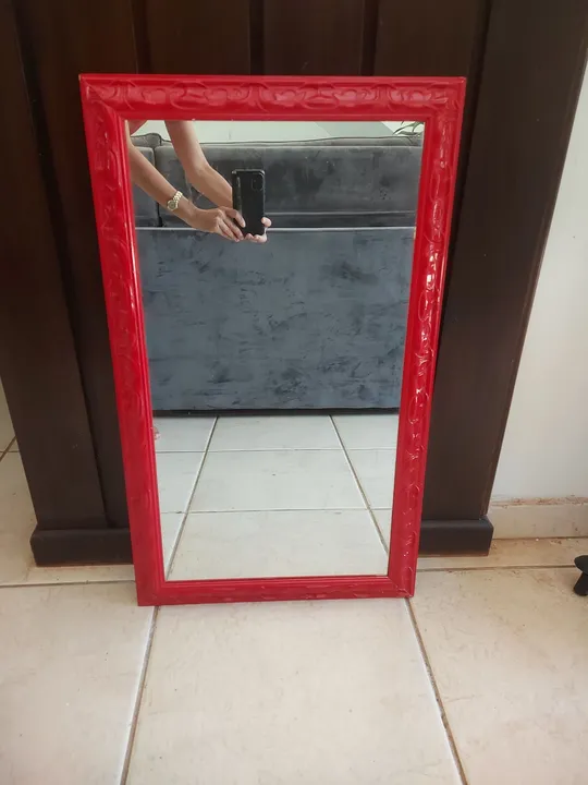 Espelho c moldura laqueada
