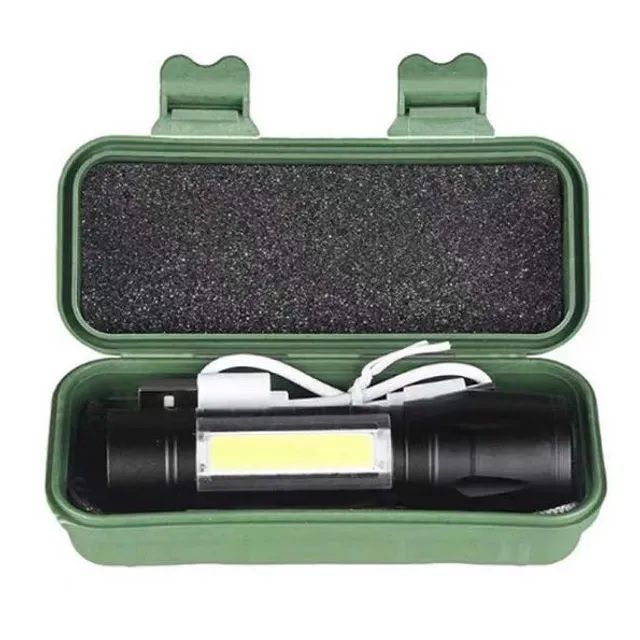 Mini Lanterna Luz Forte com abajur Com Led E Zoom Recarregável - Foto 3