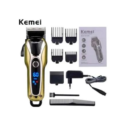 Maquina De Cortar Cabelo Sem Fio Turbo Profissional Km-1990