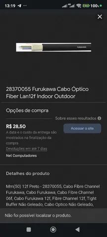 Fibra indoor outdoor Furukawa 12fo SM valor no metro  - Foto 3
