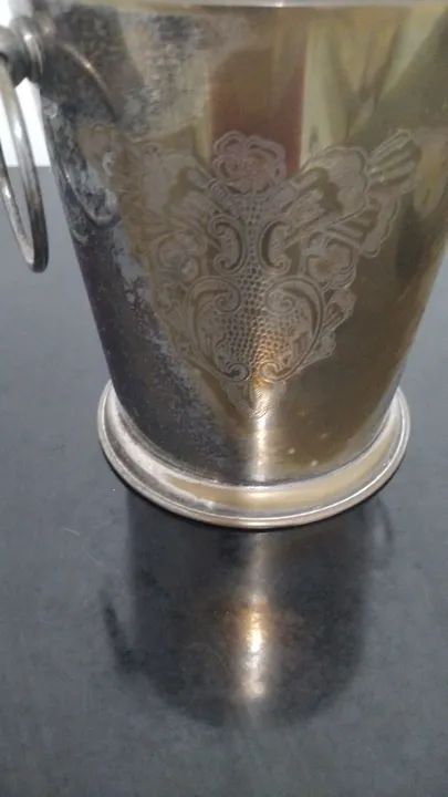 Balde de gelo antigo com separador gelo/água, espessurado a prata. Eberle - Foto 2