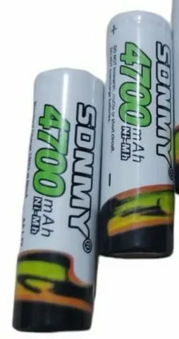 02 pilhas bateria ecarregáveis AA (grande) 4700 mah