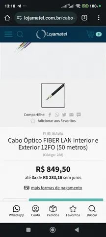 Fibra indoor outdoor Furukawa 12fo SM valor no metro  - Foto 5