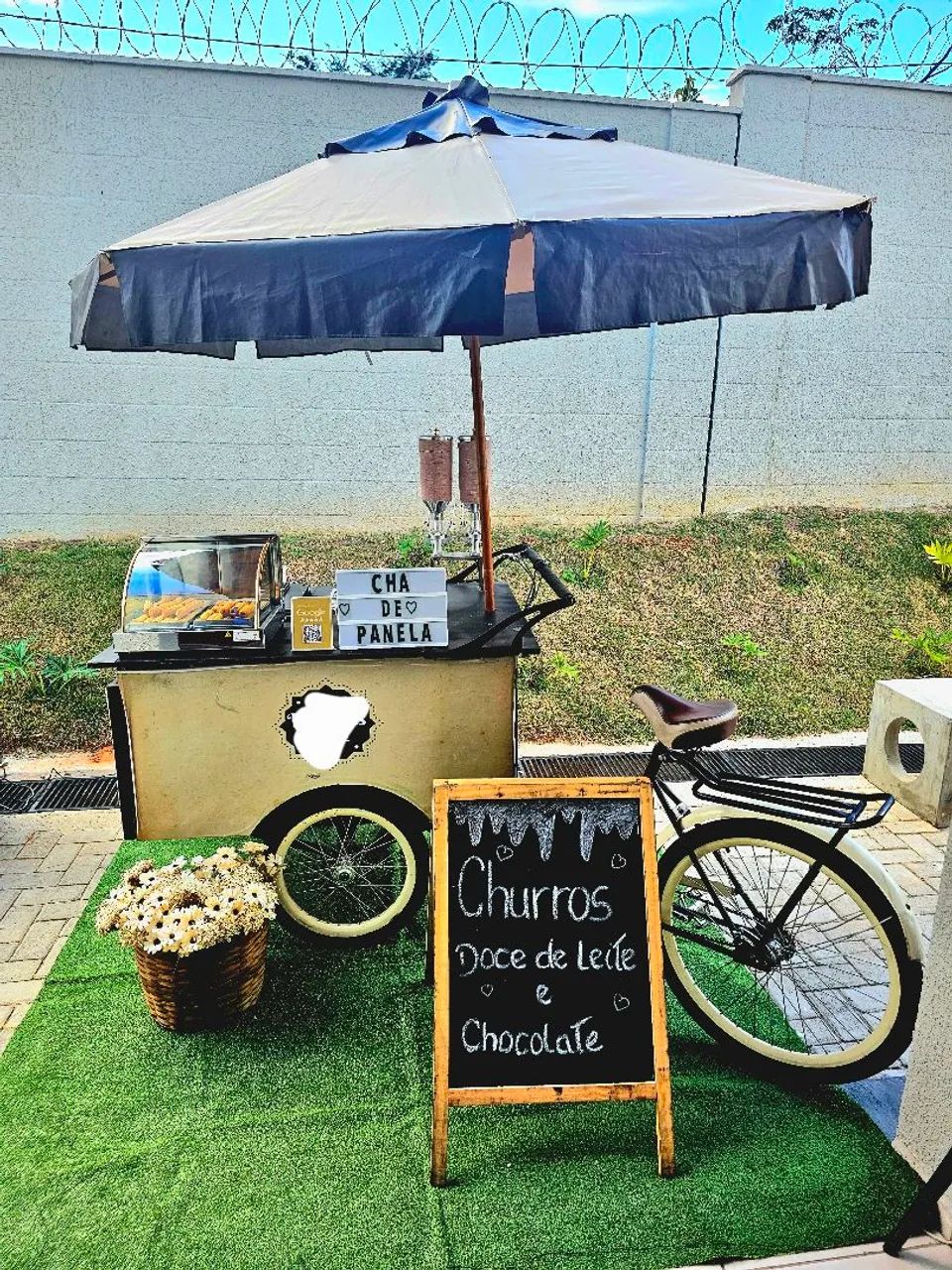 Carrinho bicicleta para eventos e vendas