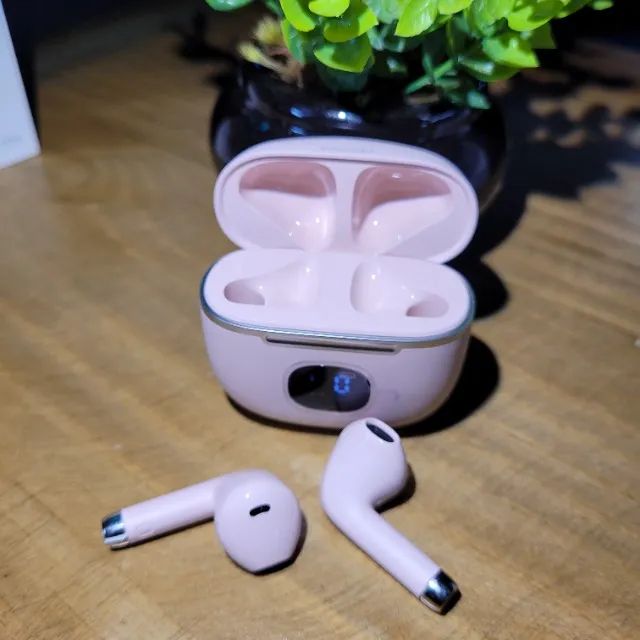 Fone de Ouvido Sem Fio Toocki Rosa - Bluetooth 5.3, Case com Visor e 35h de Bateria - Foto 5