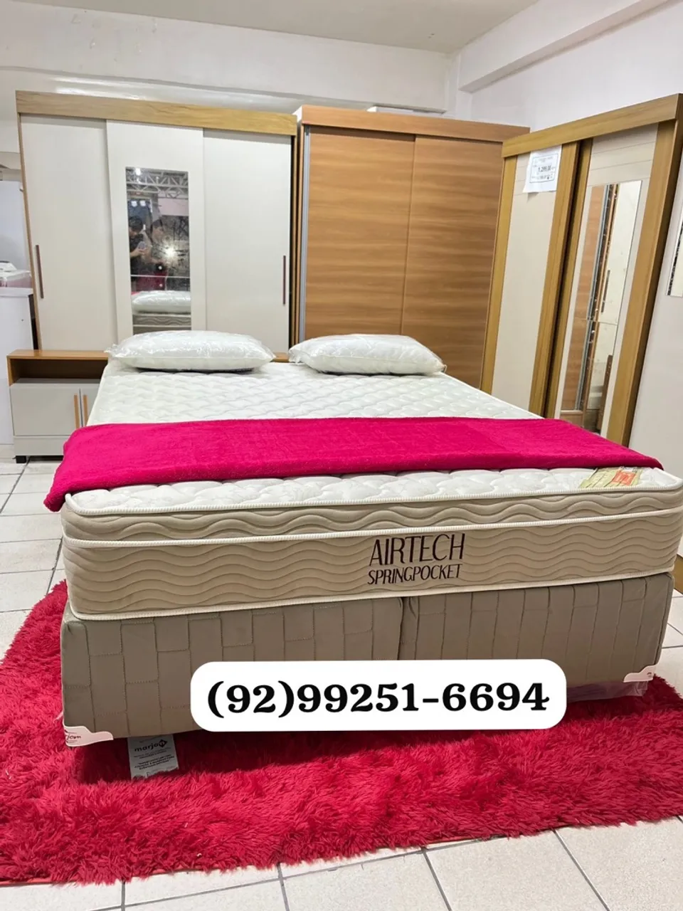 Cama queen ortobom+ manta