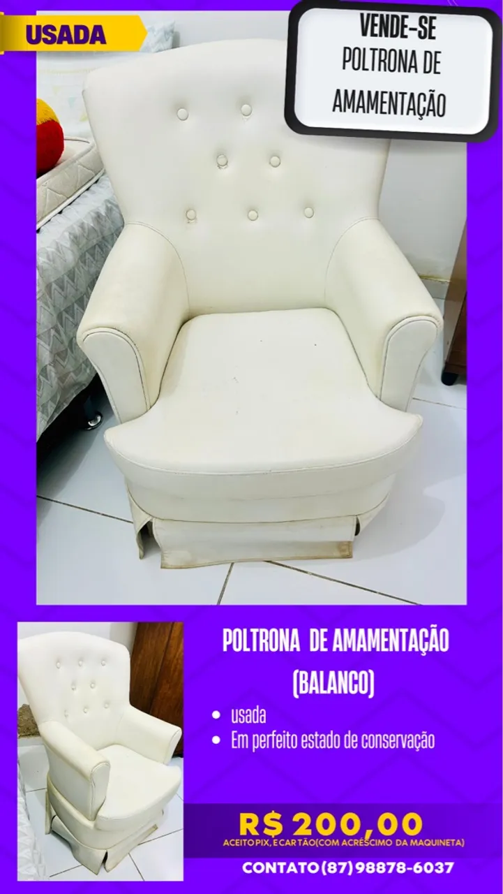 Poltrona de amamentação com balanço