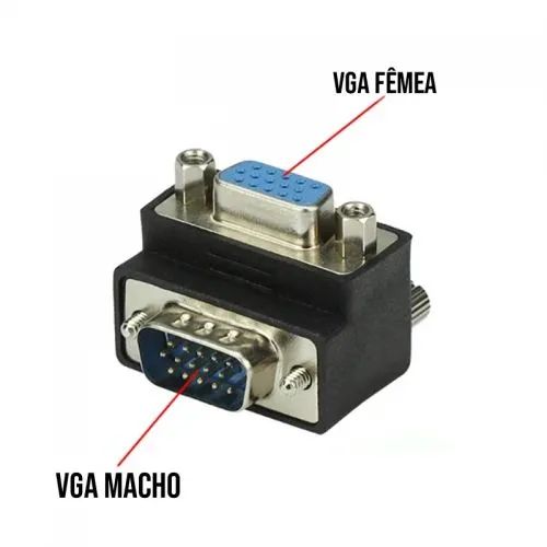 Adaptador VGA Fêmea para Macho - 90 Graus