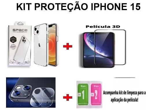 Kit Completo de Proteção Premium para iPhone 15