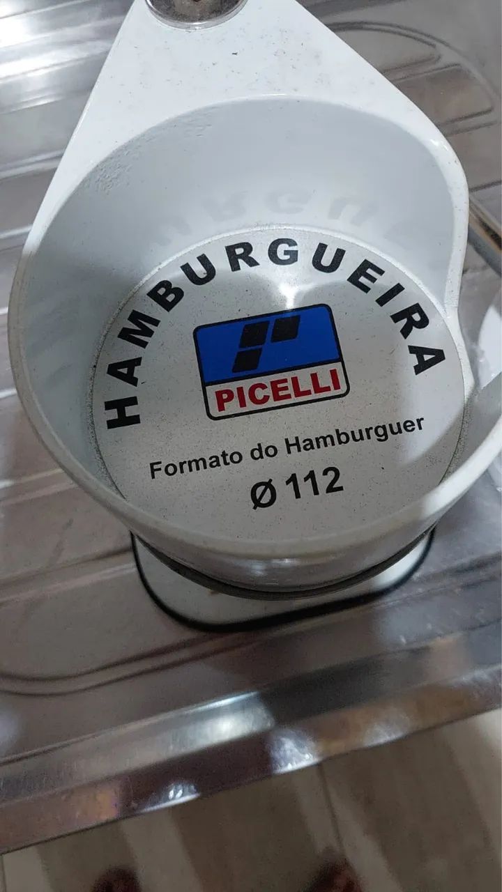 Maquina Modeladora De Hamburguer 12,8Cm Branco Hp-128 - Picelli - Foto 3