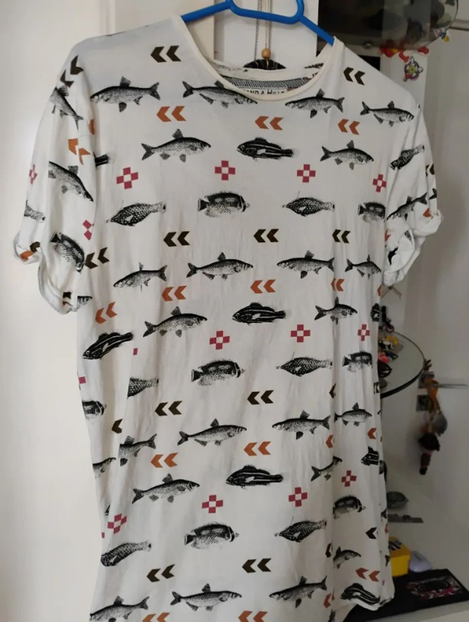 Camiseta estampa de peixes - P slim