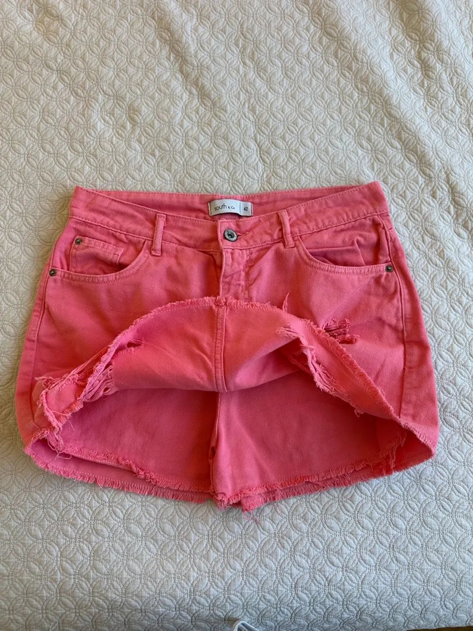 Short saia jeans Rosa - Foto 4