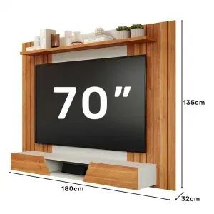 Painel para TV de até 72 Polegadas Santiago Cinamomo/Off White - Montagem Por Nossa Conta - Foto 2