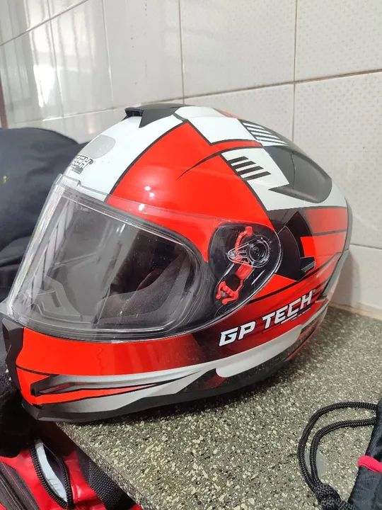 Capacete GP Tech - Novo - Vermelho 58 - Foto 9