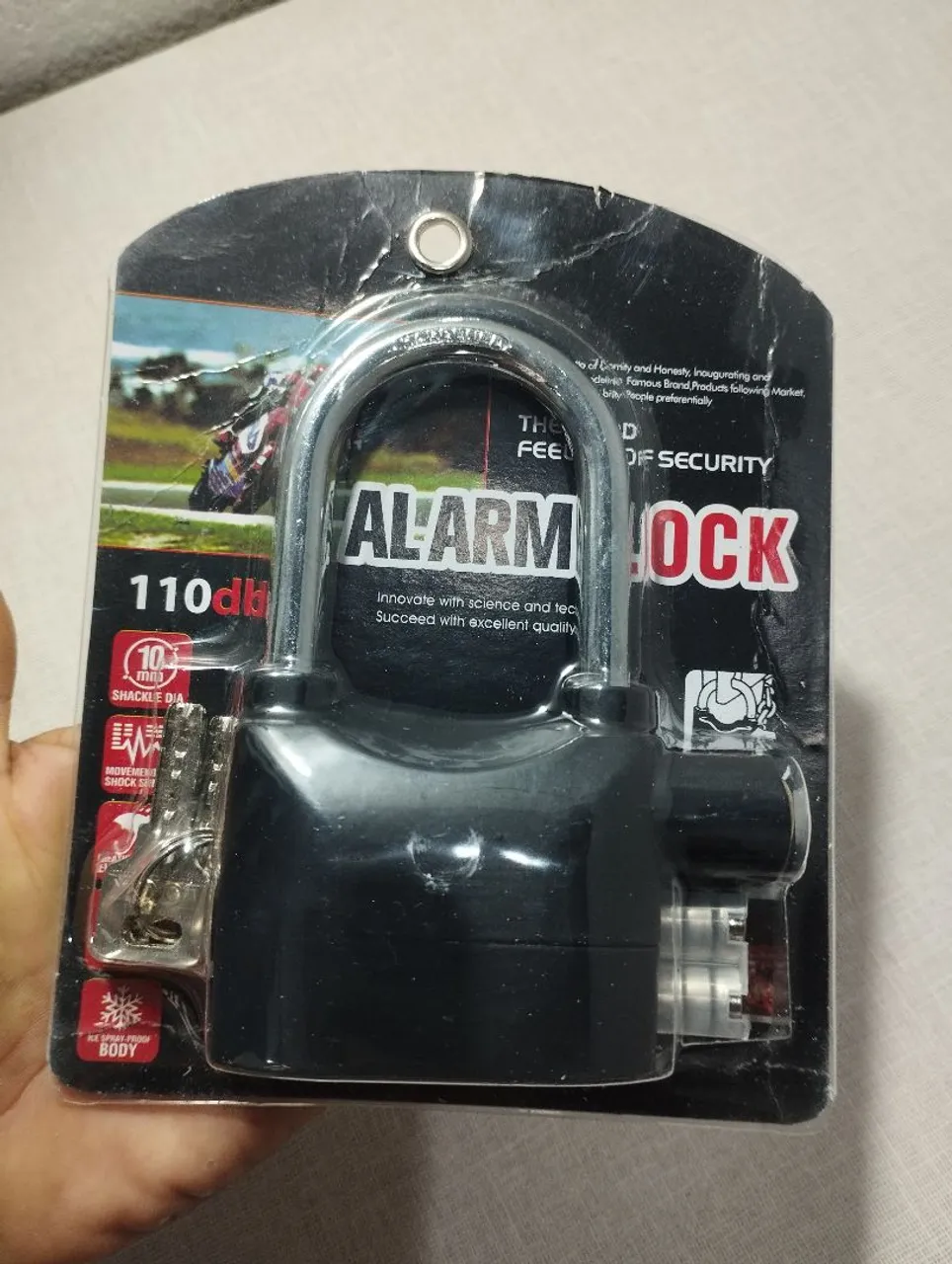 Cadeado Alarme para Moto - 110dB - Segurança Reforçada