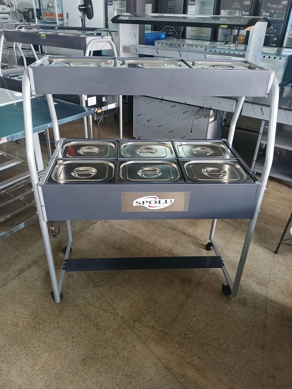 Buffet Self Service Carro Duplo 6 Cubas Quentes e 3 frias